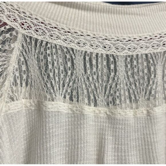 Free People Spring Valley Lace Long Sleeve Ivory Size M - Picture 4 of 6